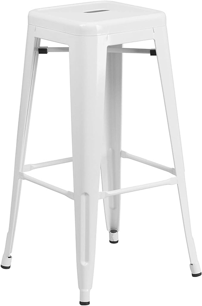 White Metal Stool